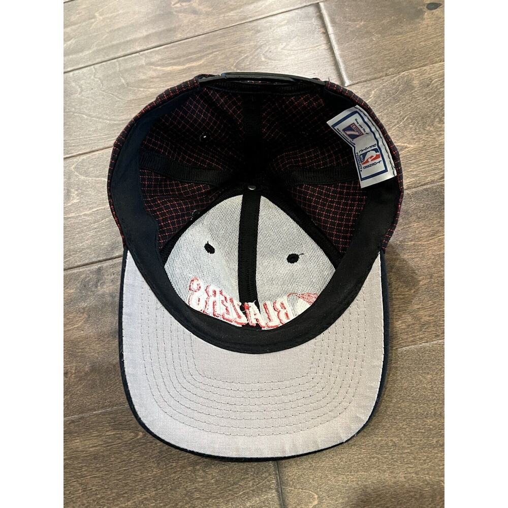 Vtg Logo 7 Black Red Plaid NBA Portland Trailblazers Adjustable Snapback Hat Cap - Picture 7 of 8